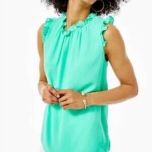 Lilly Pulitzer Mint Green Talisa Ruffle Top size small